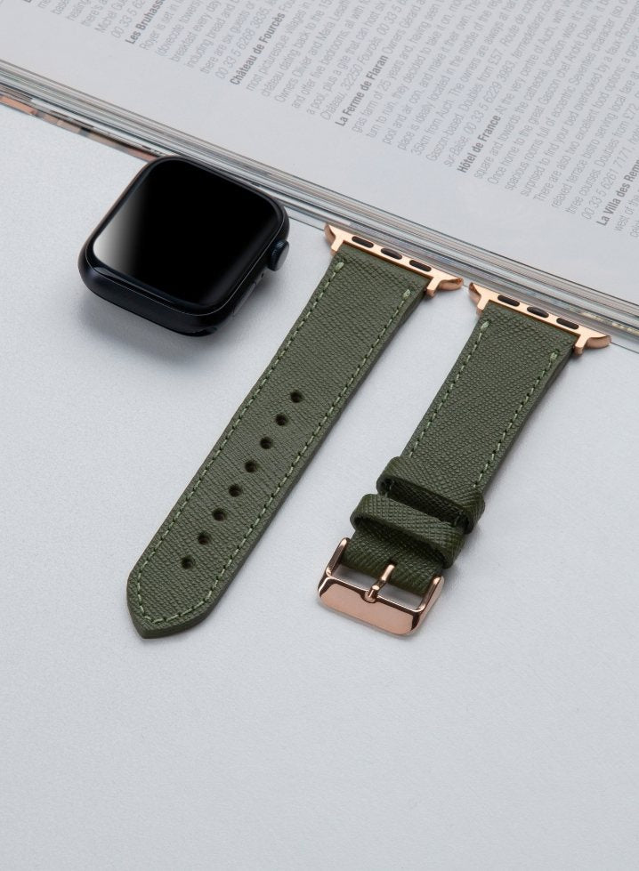 Apple Watch Saffiano Leather Strap - Green