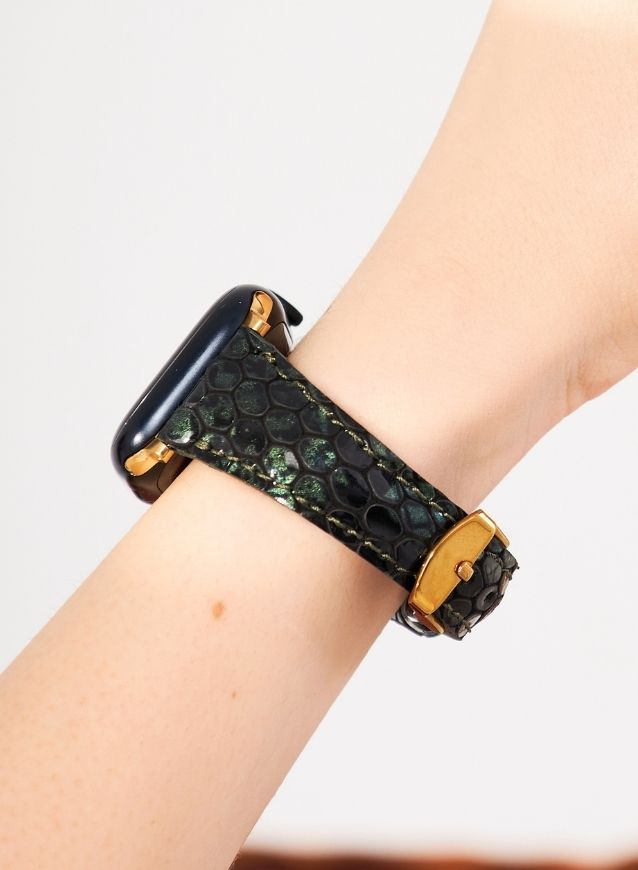 Apple Watch Crop Women Leather Strap - Green