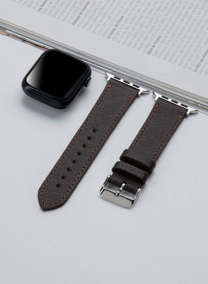 Apple Watch Saffiano Leather Strap - Brown