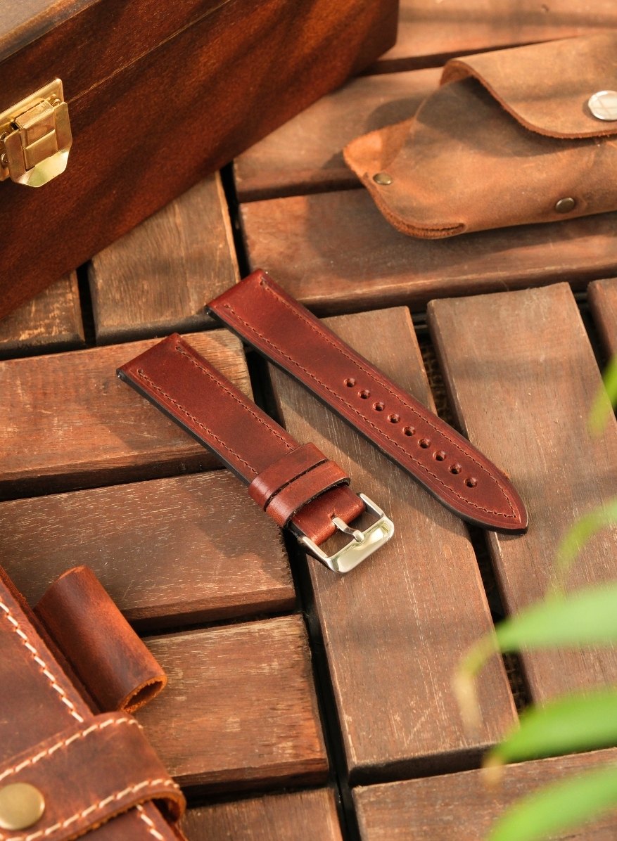 Classic Watch Buttero Leather Strap - Burgundy