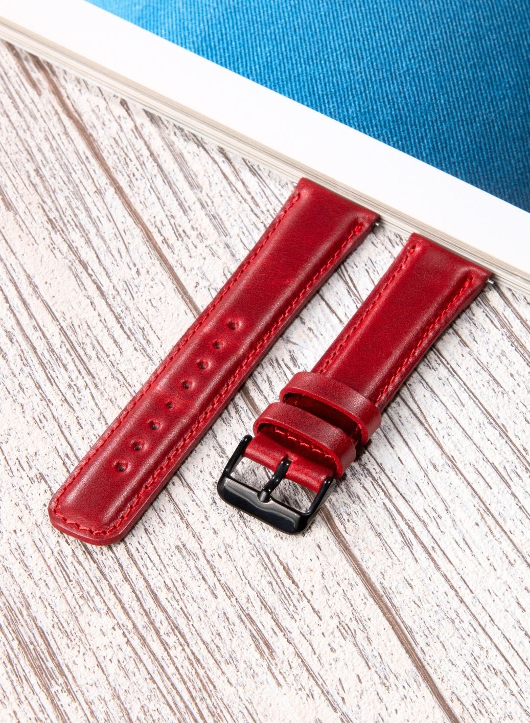 Garmin Watch Fullup Leather Strap - Red