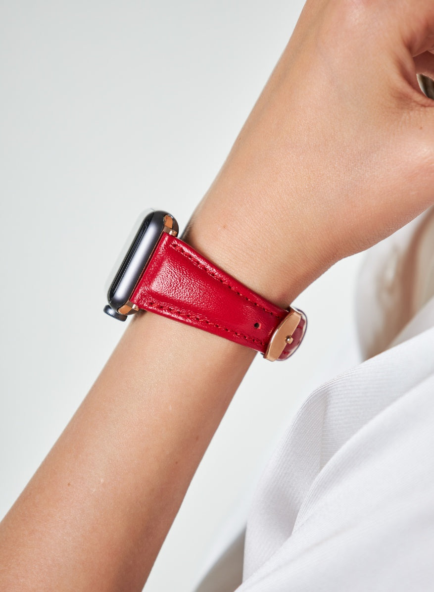 Apple Watch Kamhis Leather Women  Strap - Red