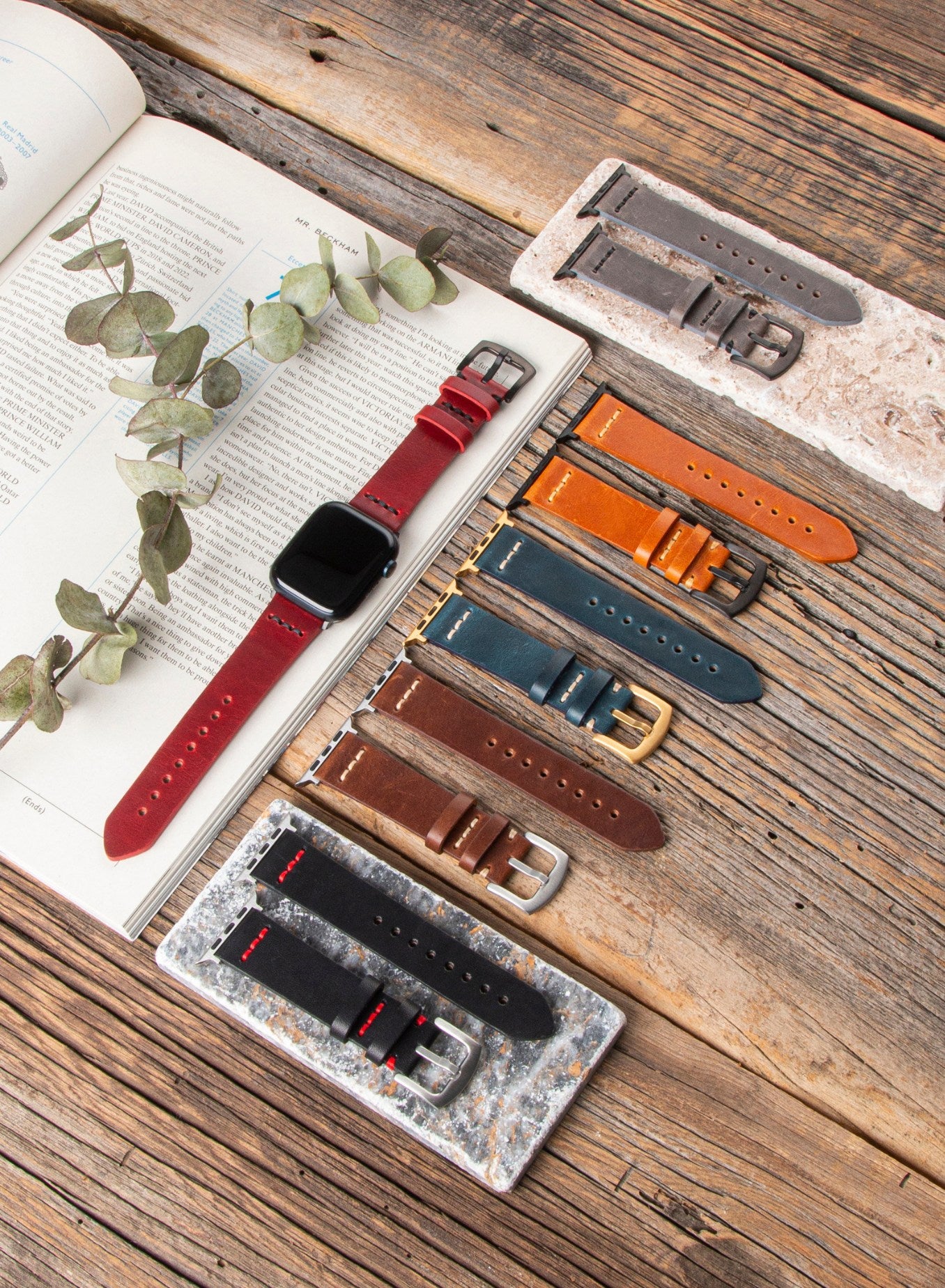 Apple Watch Musap Leather Strap - Blue