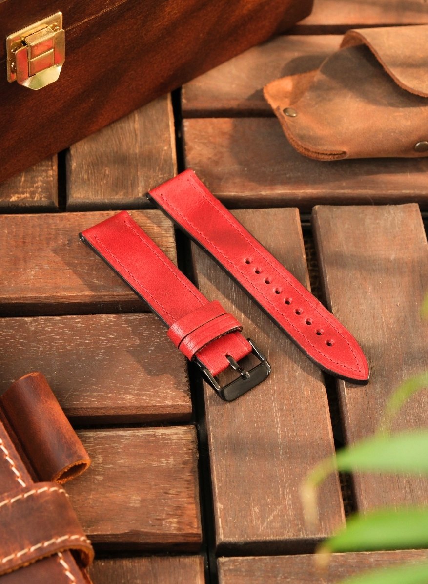 Garmin Watch Buttero Leather Strap - Red