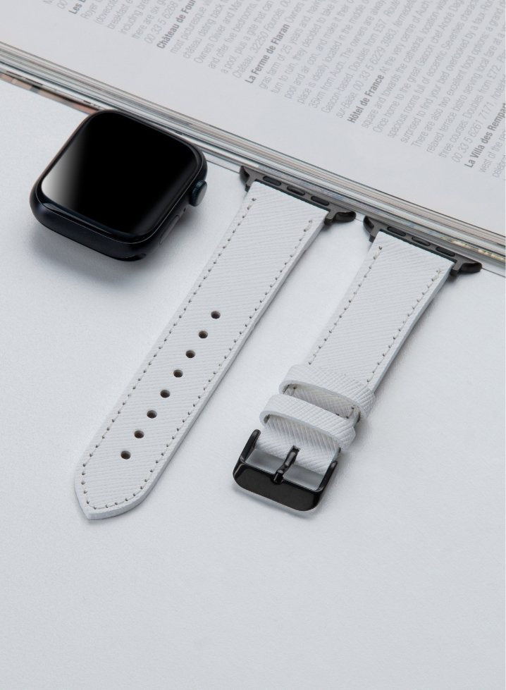Apple Watch Saffiano Leather Strap - White