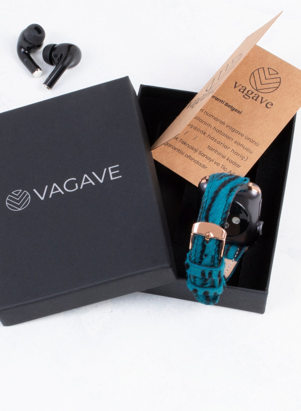 Apple Watch Vadiva  Leather Women Strap - Blue Zebra