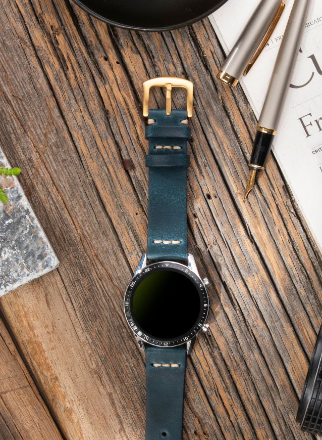 Samsung Watch Musap Leather Strap - Blue