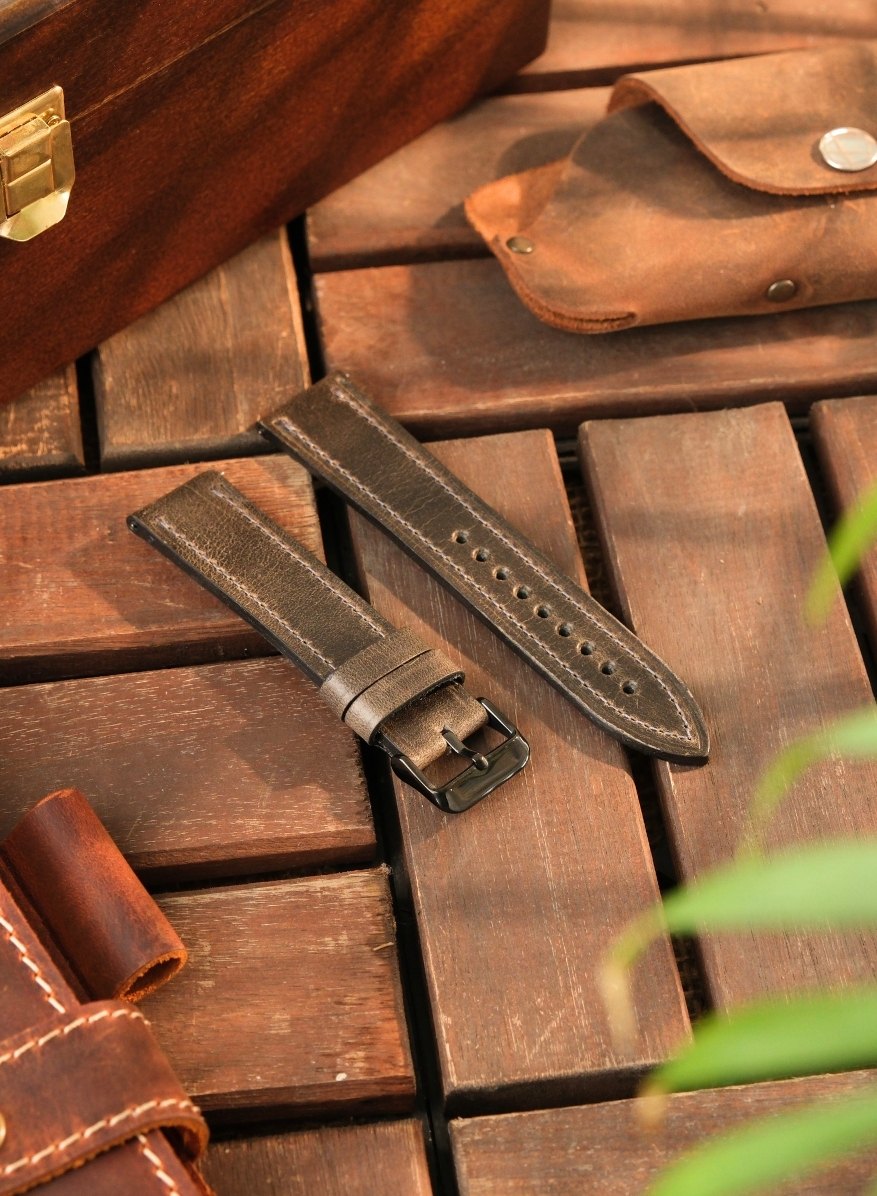 Classic Watch Buttero Leather Strap - Gray