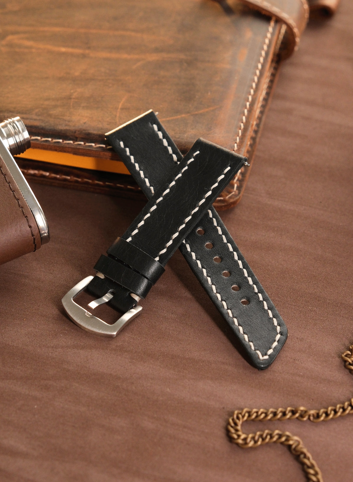 Garmin Watch Leather Strap Black - Pueblo