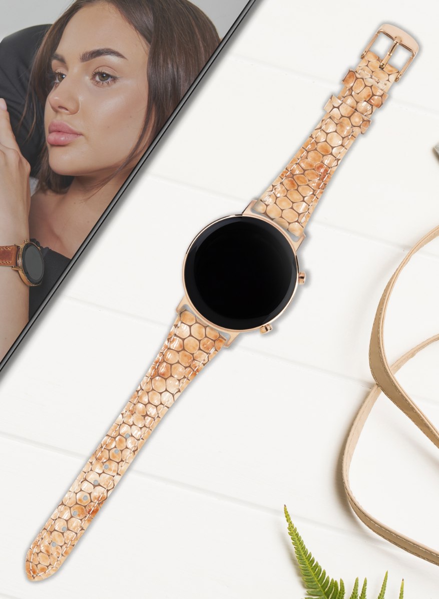 Samsung Watch Crop Women Leather Strap - Yellow