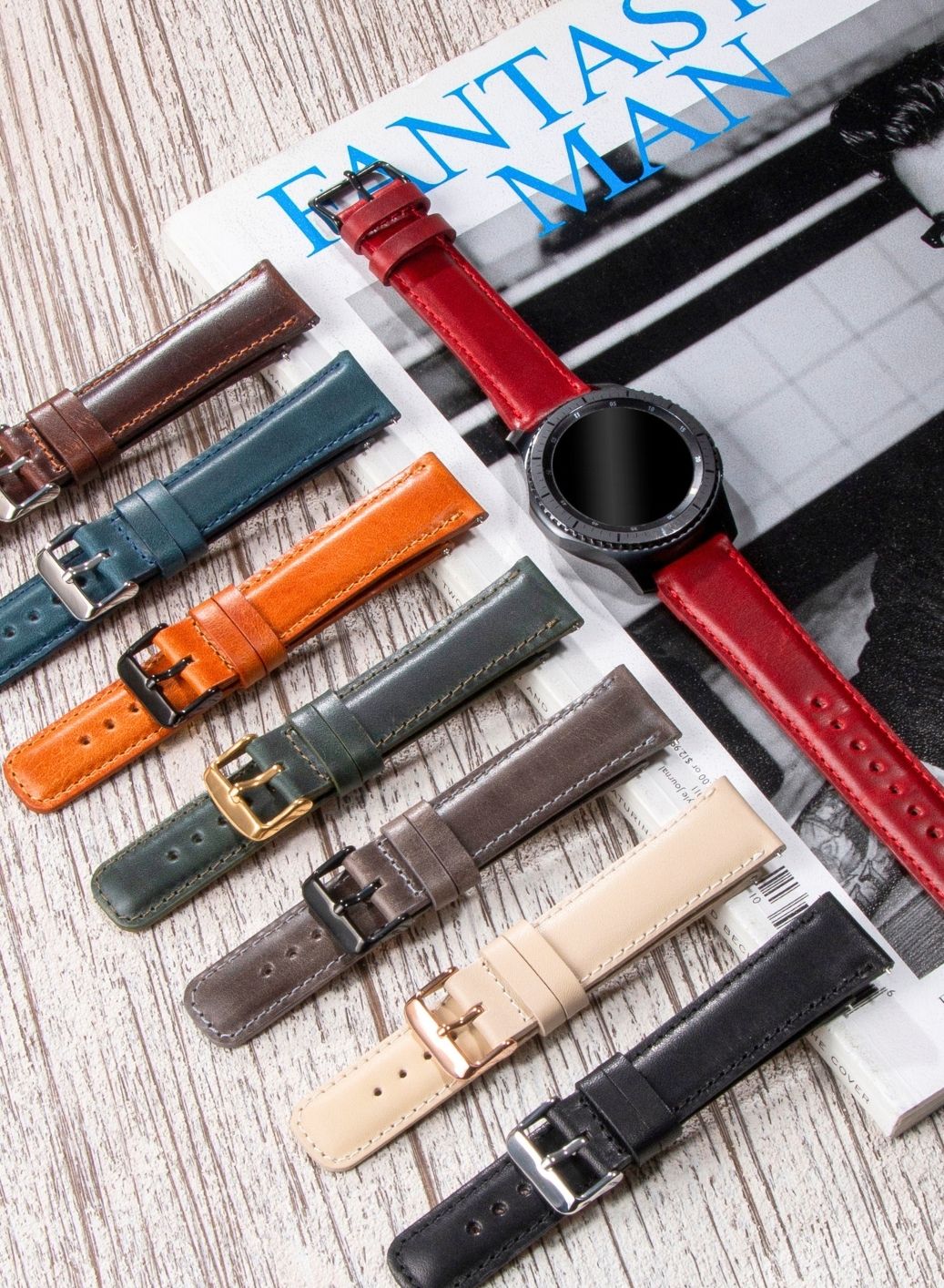 Classic Watch Fullup Leather Strap - Green