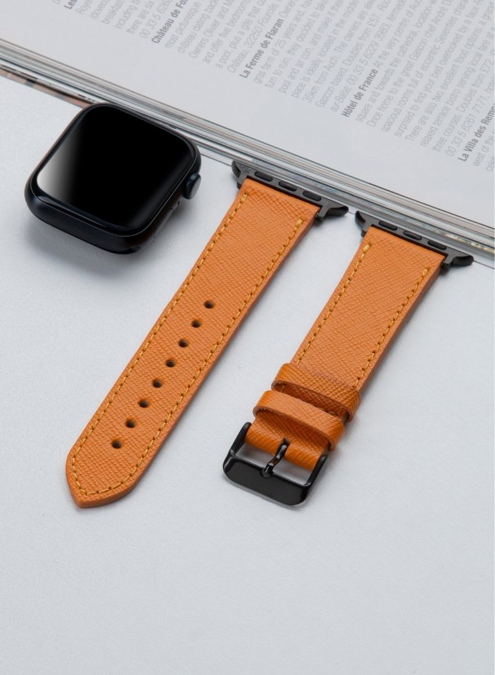 Apple Watch Saffiano Leather Strap - Yellow