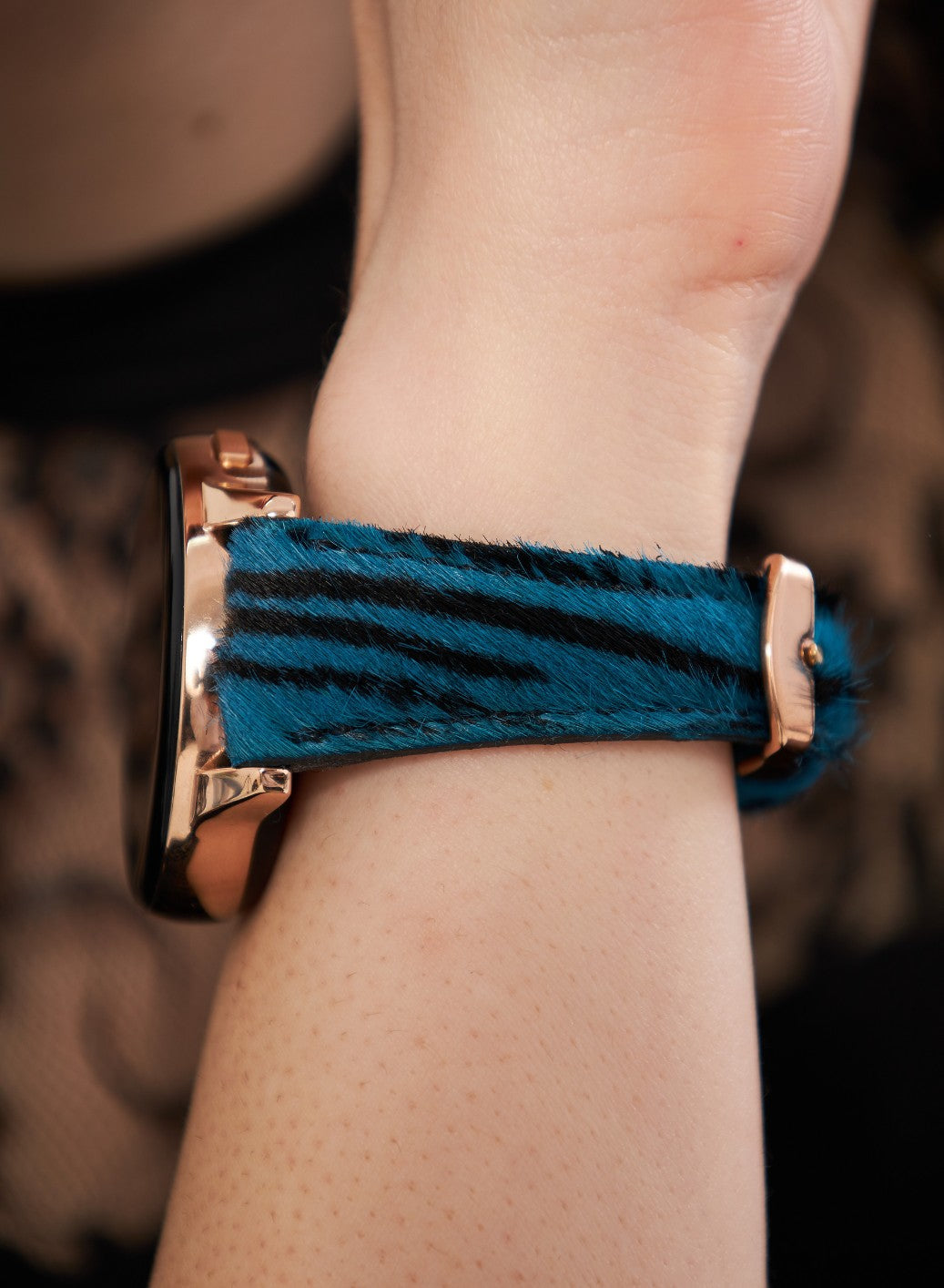 Classic Watch Vadiva Women Leather Strap - Blue Zebra