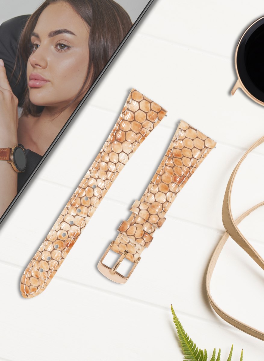 Samsung Watch Crop Women Leather Strap - Yellow