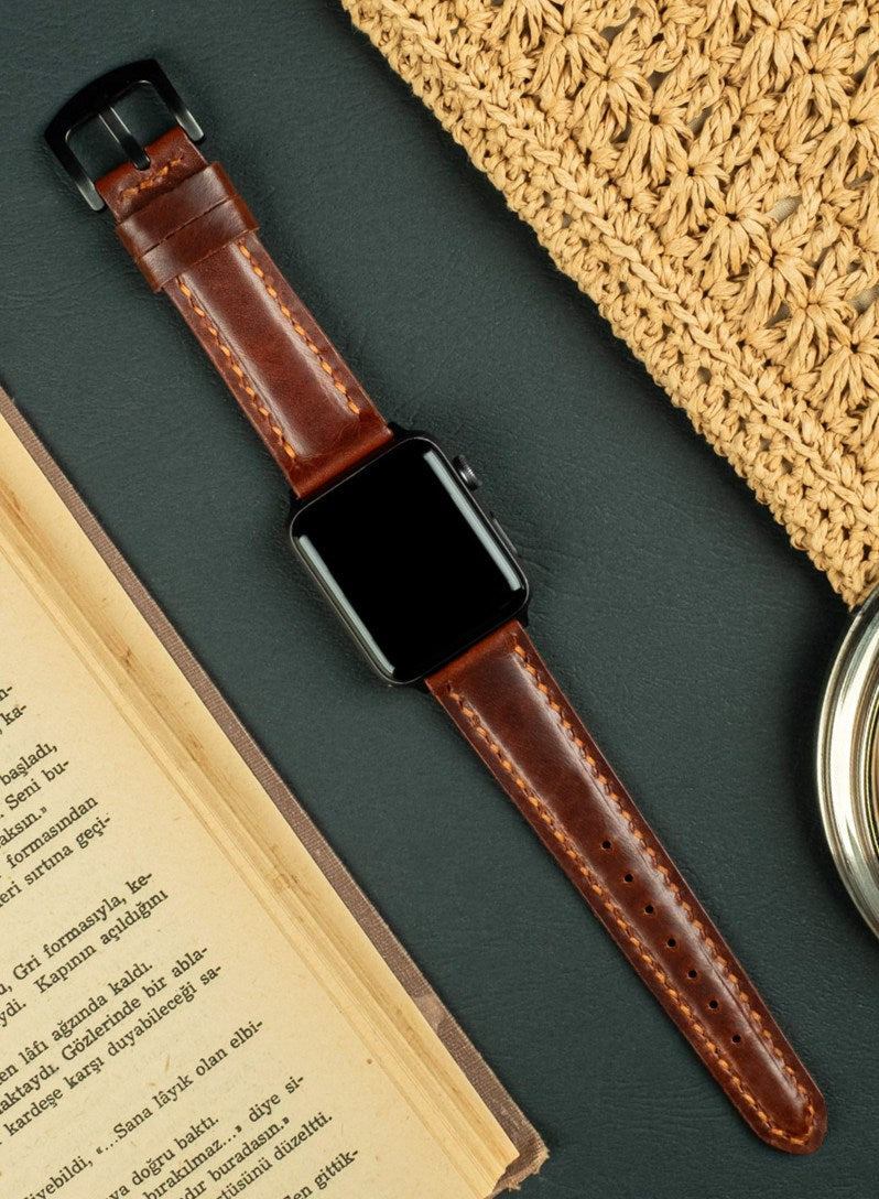 Apple Watch Zuvart Leather Strap - Brown