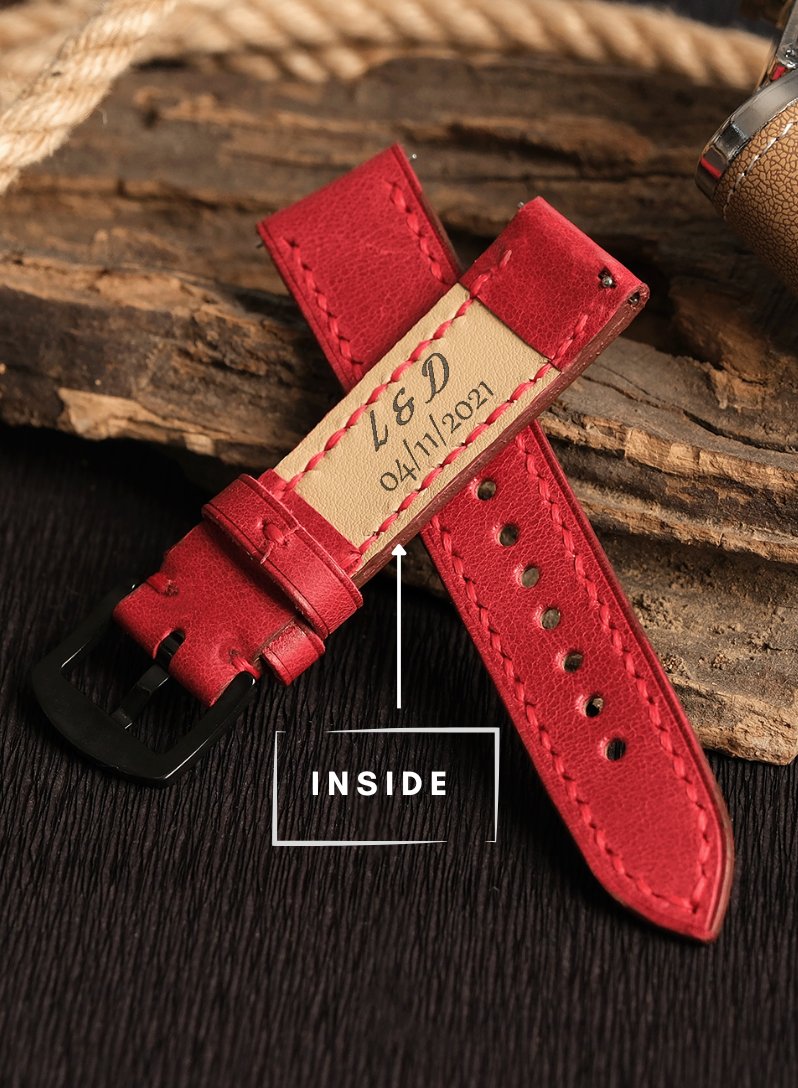 Garmin Watch Tiana Leather Strap - Red