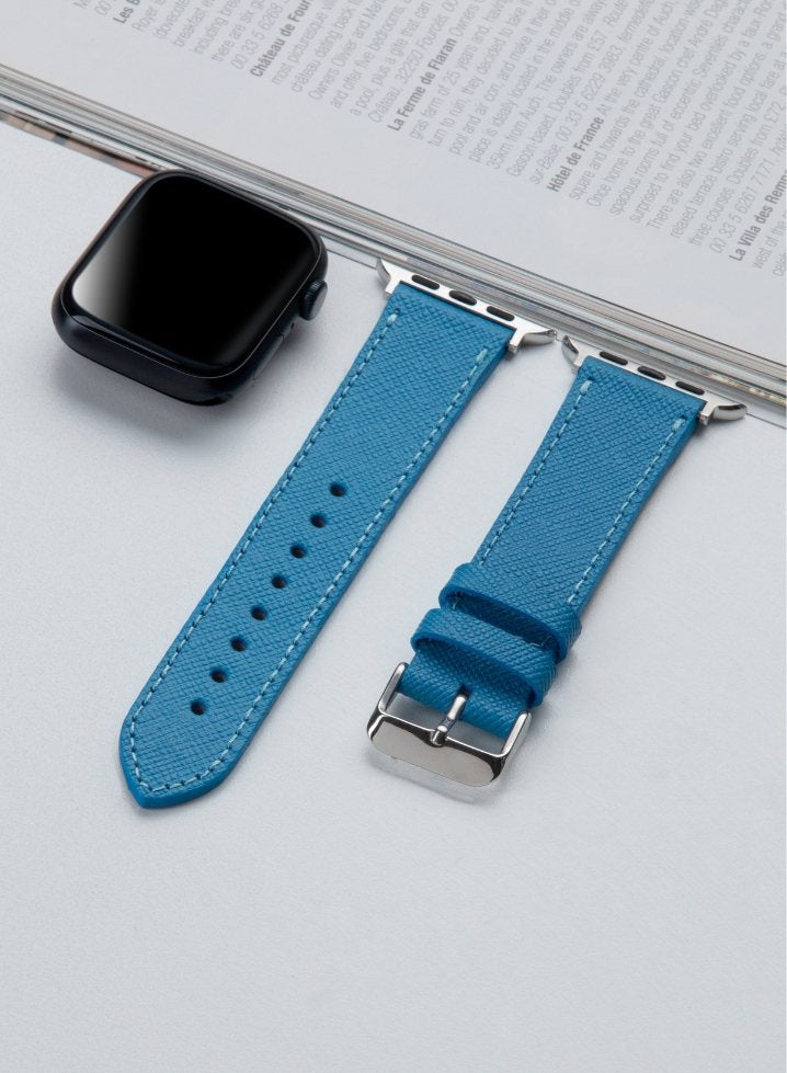 Apple Watch Saffiano Leather Strap - Blue
