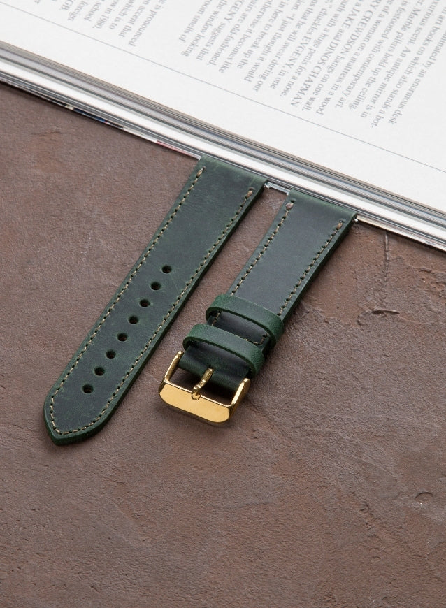 Garmin Watch Crazy Leather Strap - Green