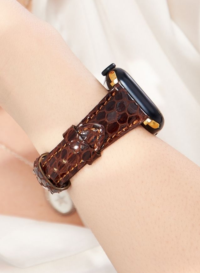 Apple Watch Crop Women Leather Strap - Brown