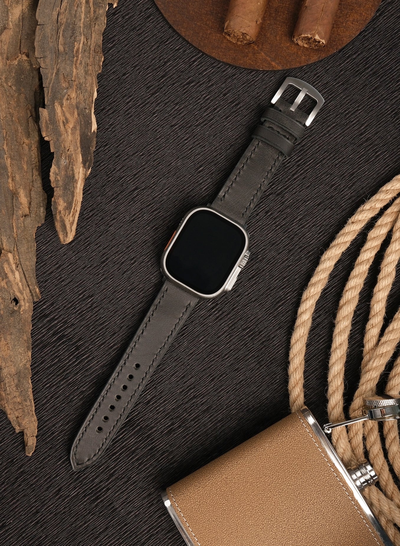 Apple Watch Tiana Leather Strap - Black