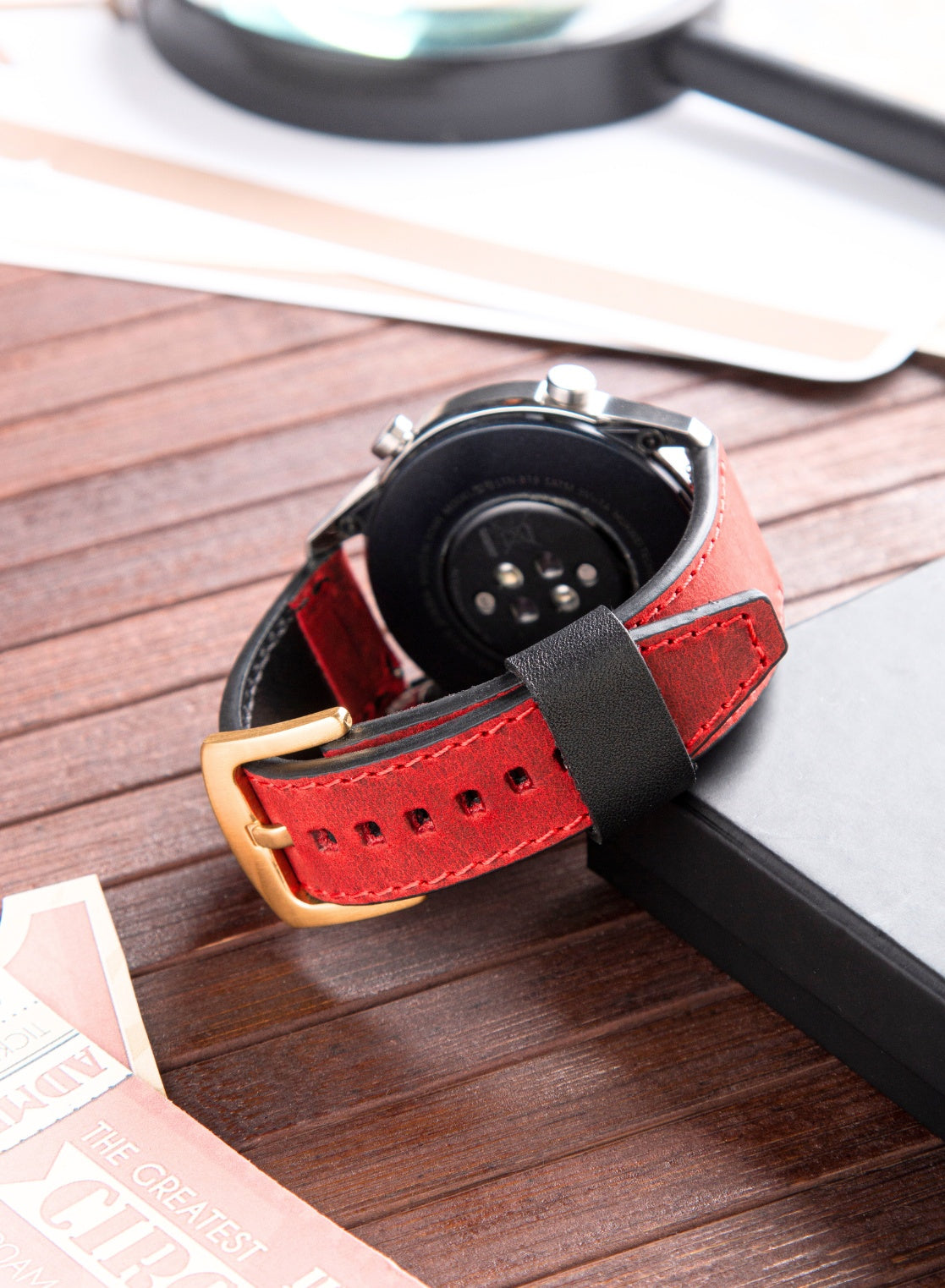 Garmin Watch Dissam Leather Strap - Red
