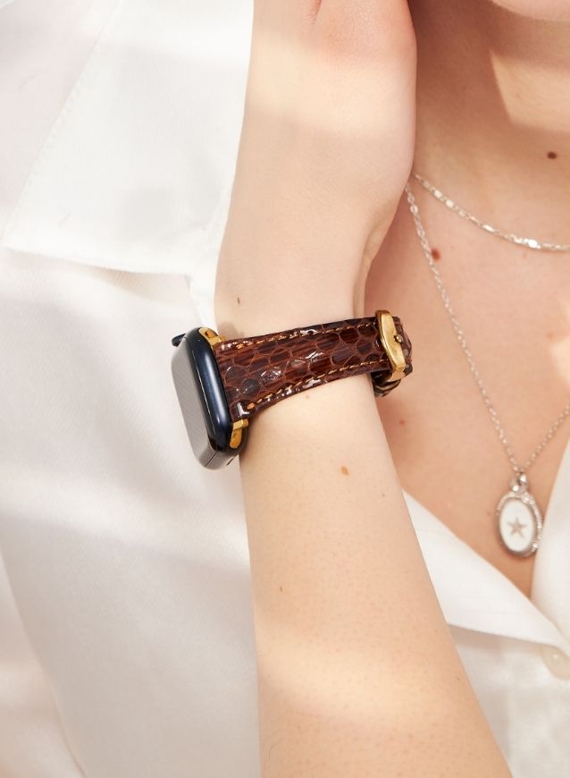 Apple Watch Crop Women Leather Strap - Brown