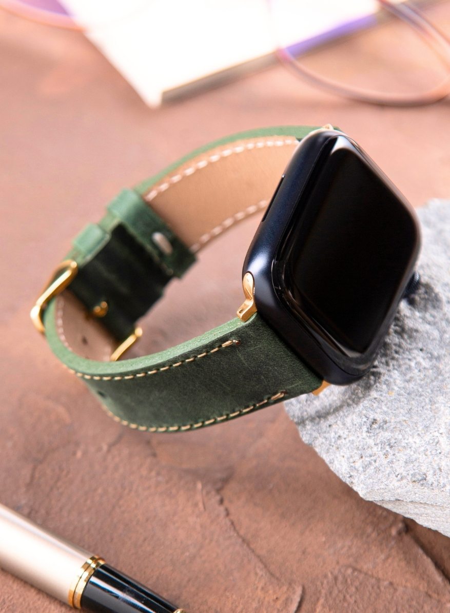 Apple Watch Crazy Leather Strap - Green