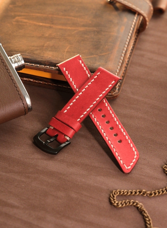 Samsung Watch Pueblo Leather Strap - Red