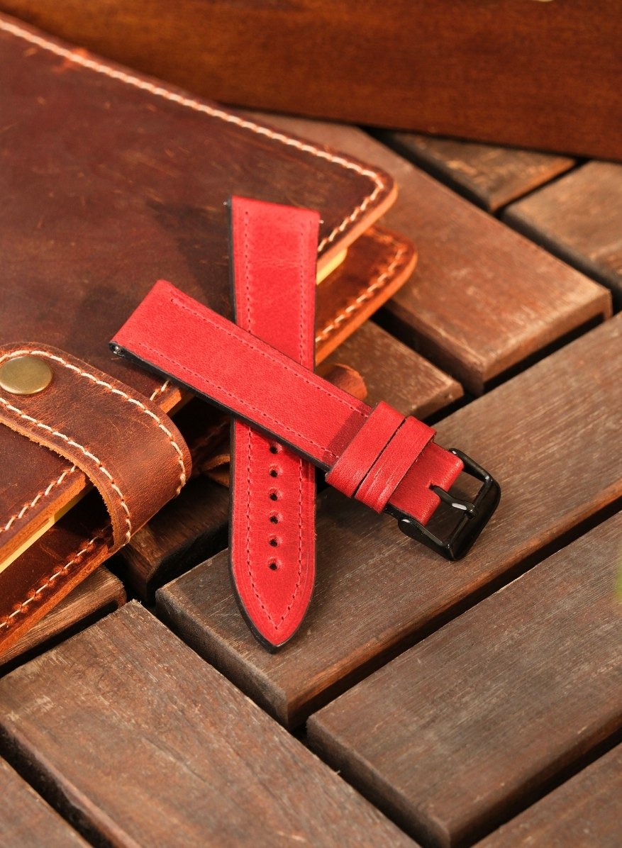 Garmin Watch Buttero Leather Strap - Red