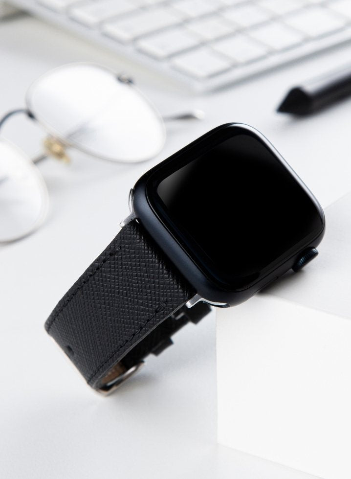 Apple Watch Saffiano Leather Strap - Black