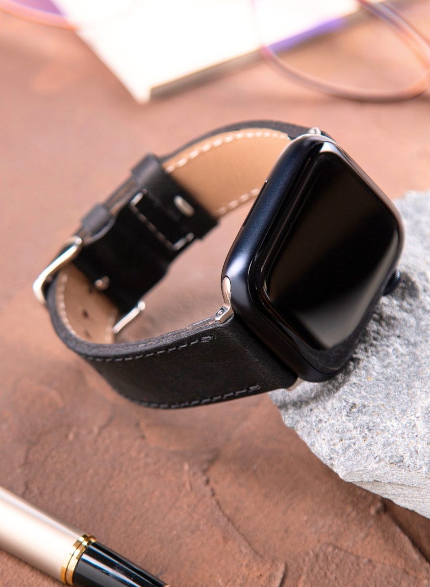 Apple Watch Crazy Leather Strap - Black