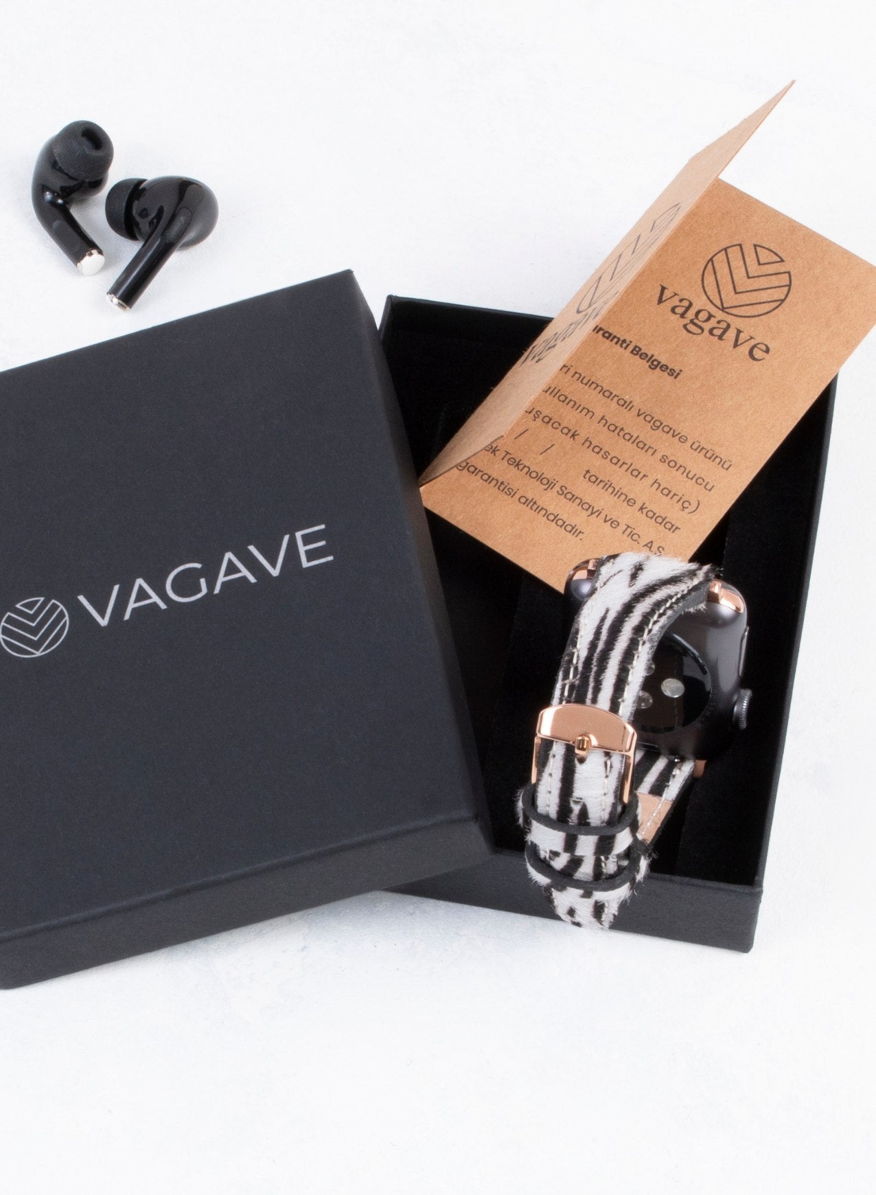 Apple Watch Vadiva Leather Women Strap - White Zebra