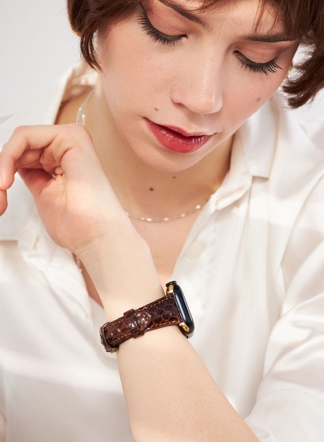 Apple Watch Crop Women Leather Strap - Brown