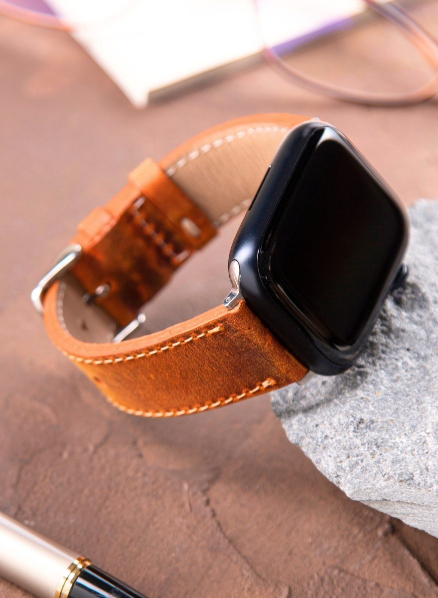 Apple Watch Crazy Leather Strap - Camel