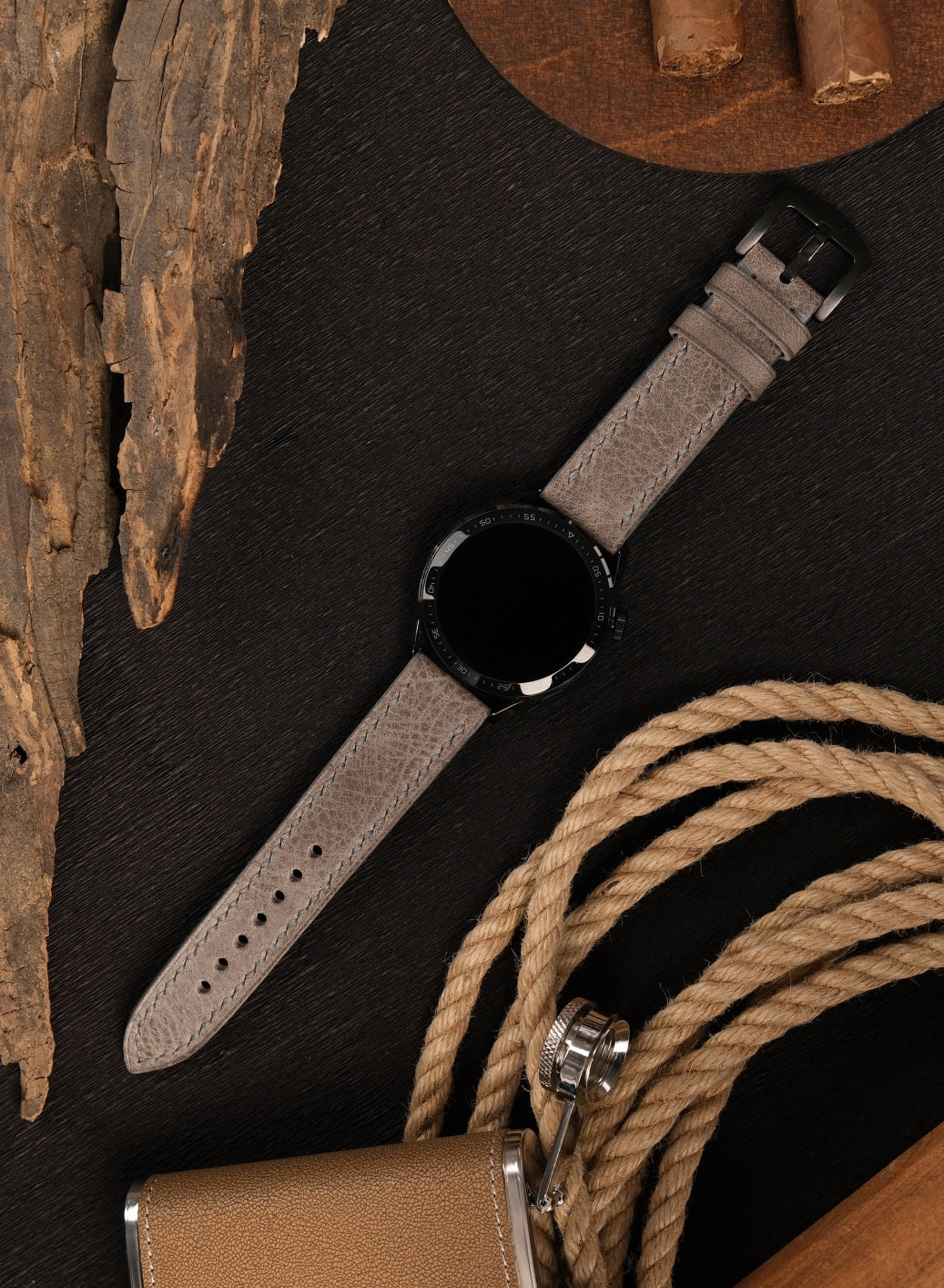 Garmin Watch Tiana Leather Strap - Gray