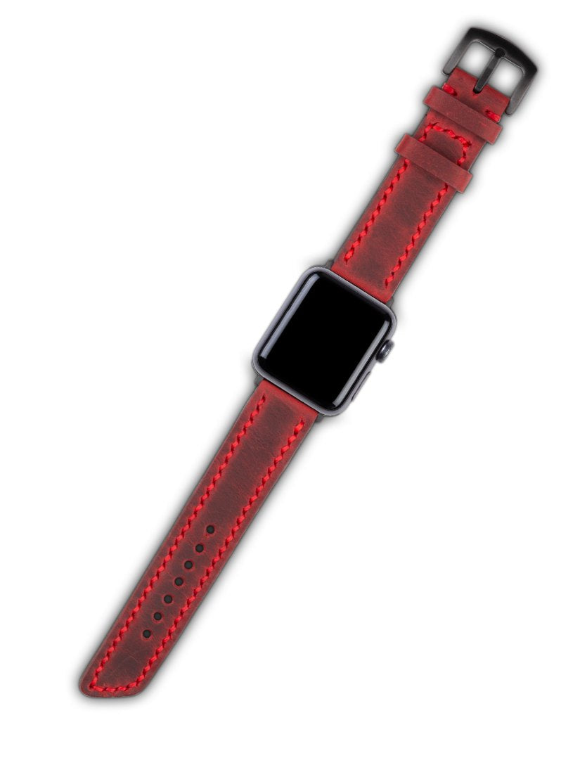 Apple Watch Berdik Leather Strap -Red