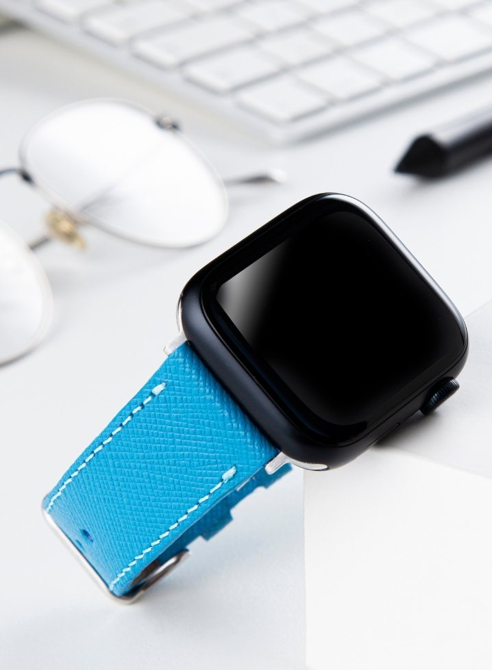 Apple Watch Saffiano Leather Strap - Blue