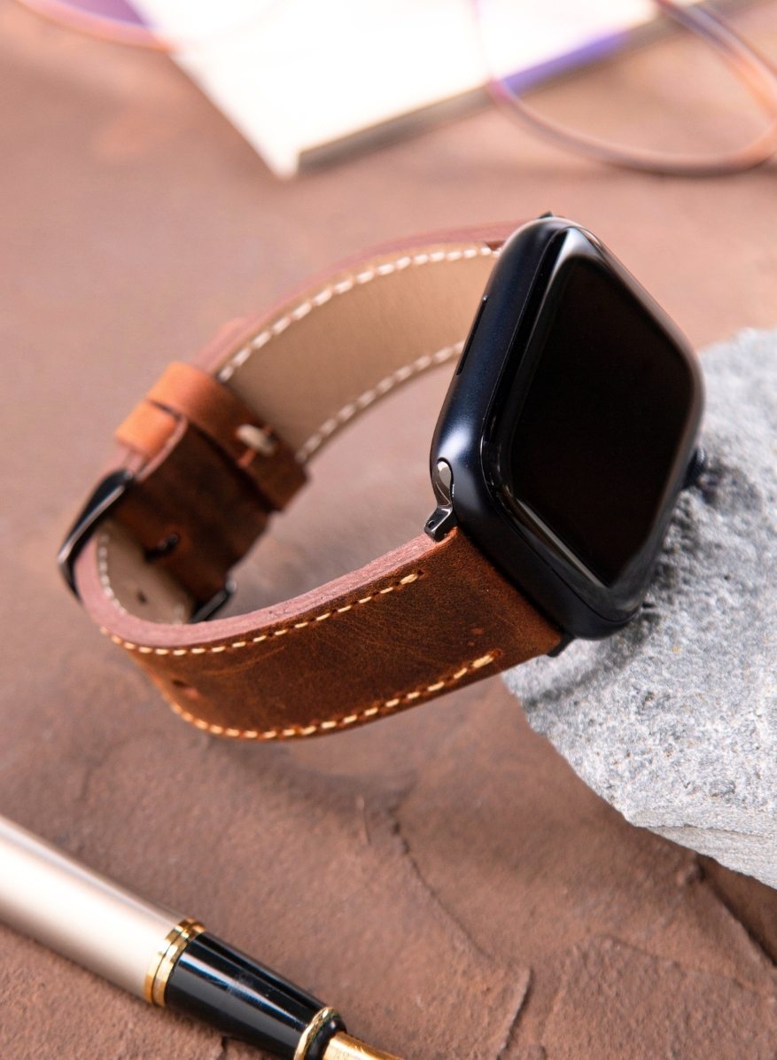 Apple Watch Crazy Leather Strap - Tan