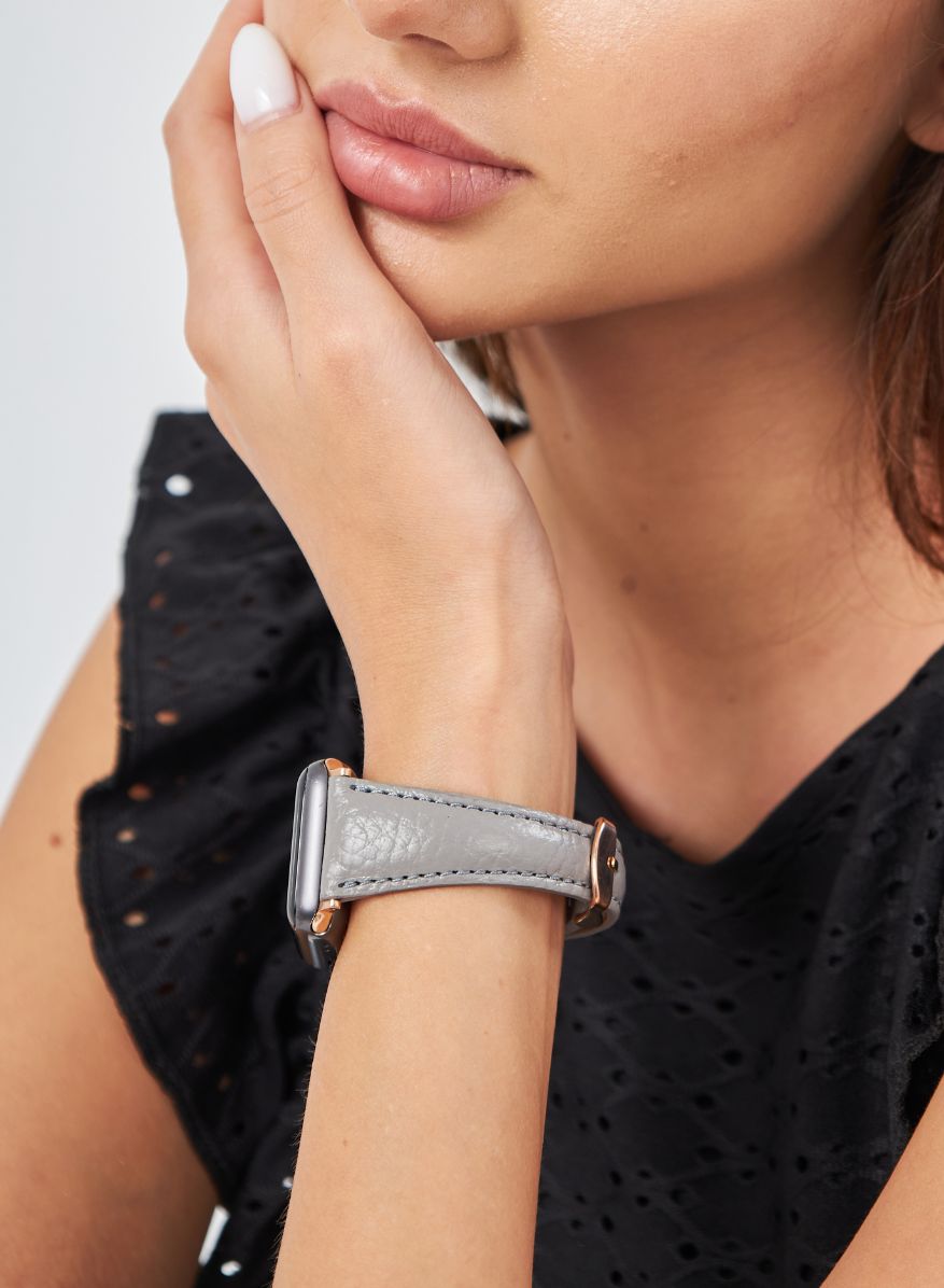 Apple Watch Pupi Leather Women Strap - Gray