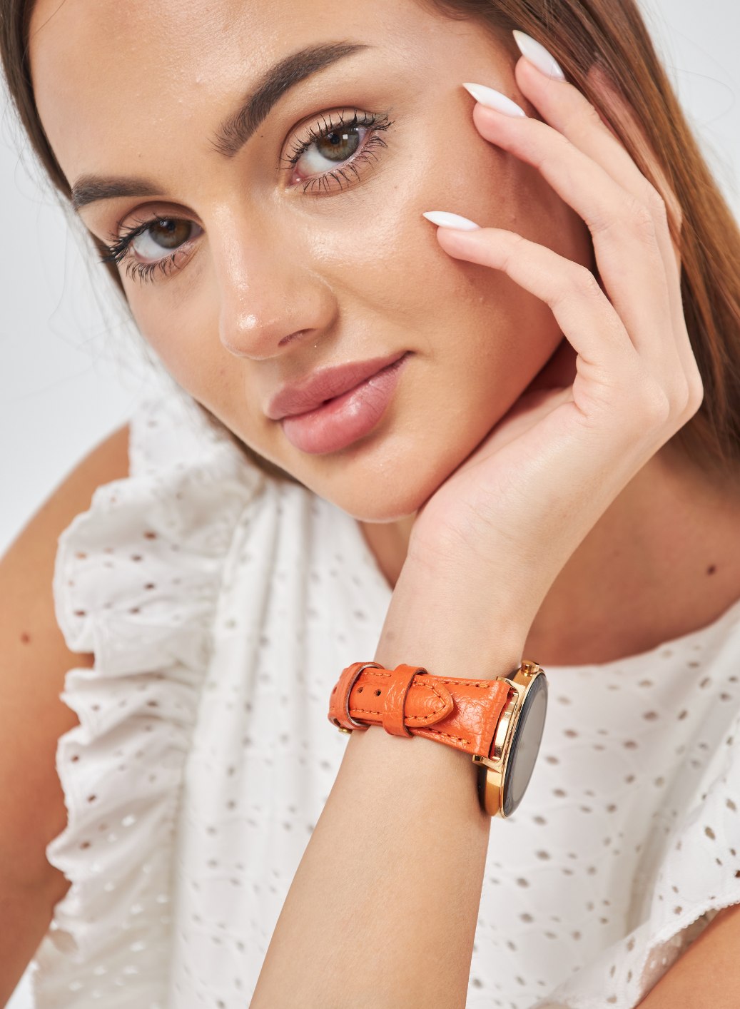 Garmin Watch Pupi Women Leather Strap - Orange