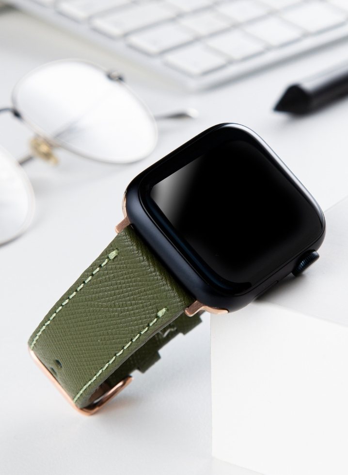 Apple Watch Saffiano Leather Strap - Green