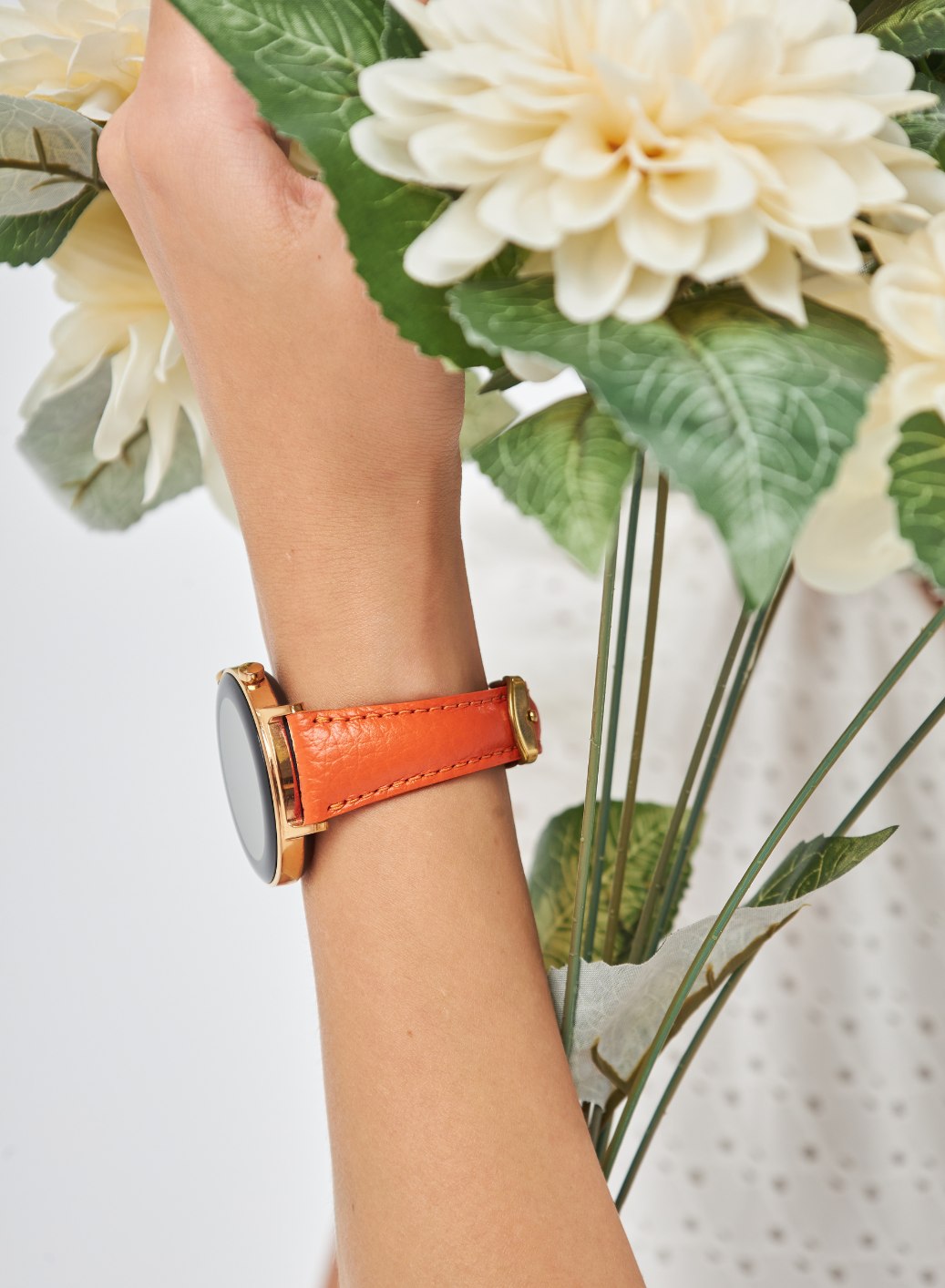 Garmin Watch Pupi Women Leather Strap - Orange