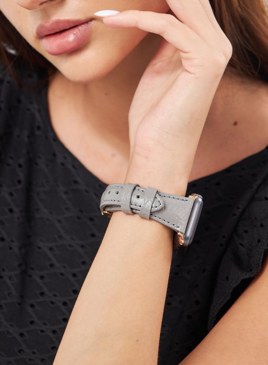 Apple Watch Pupi Leather Women Strap - Gray