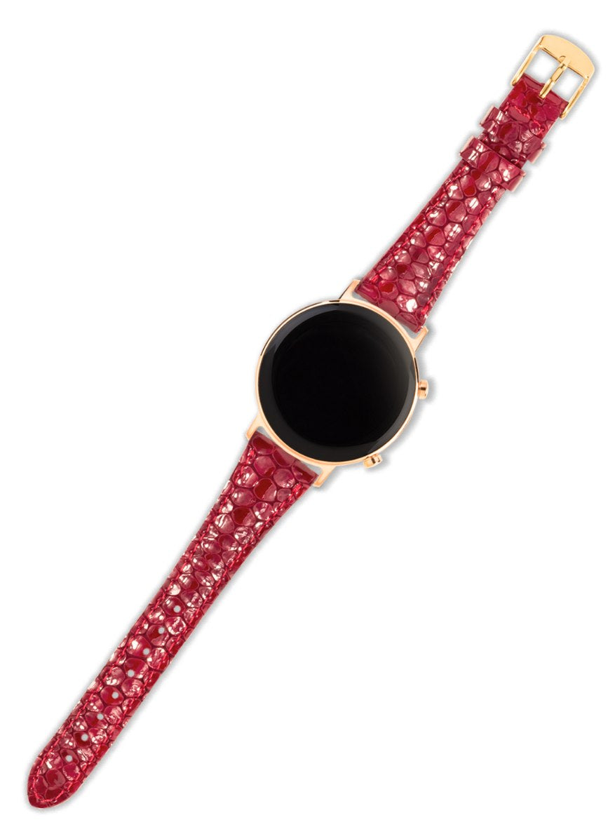 Samsung Watch Crop Women Leather Strap - Red