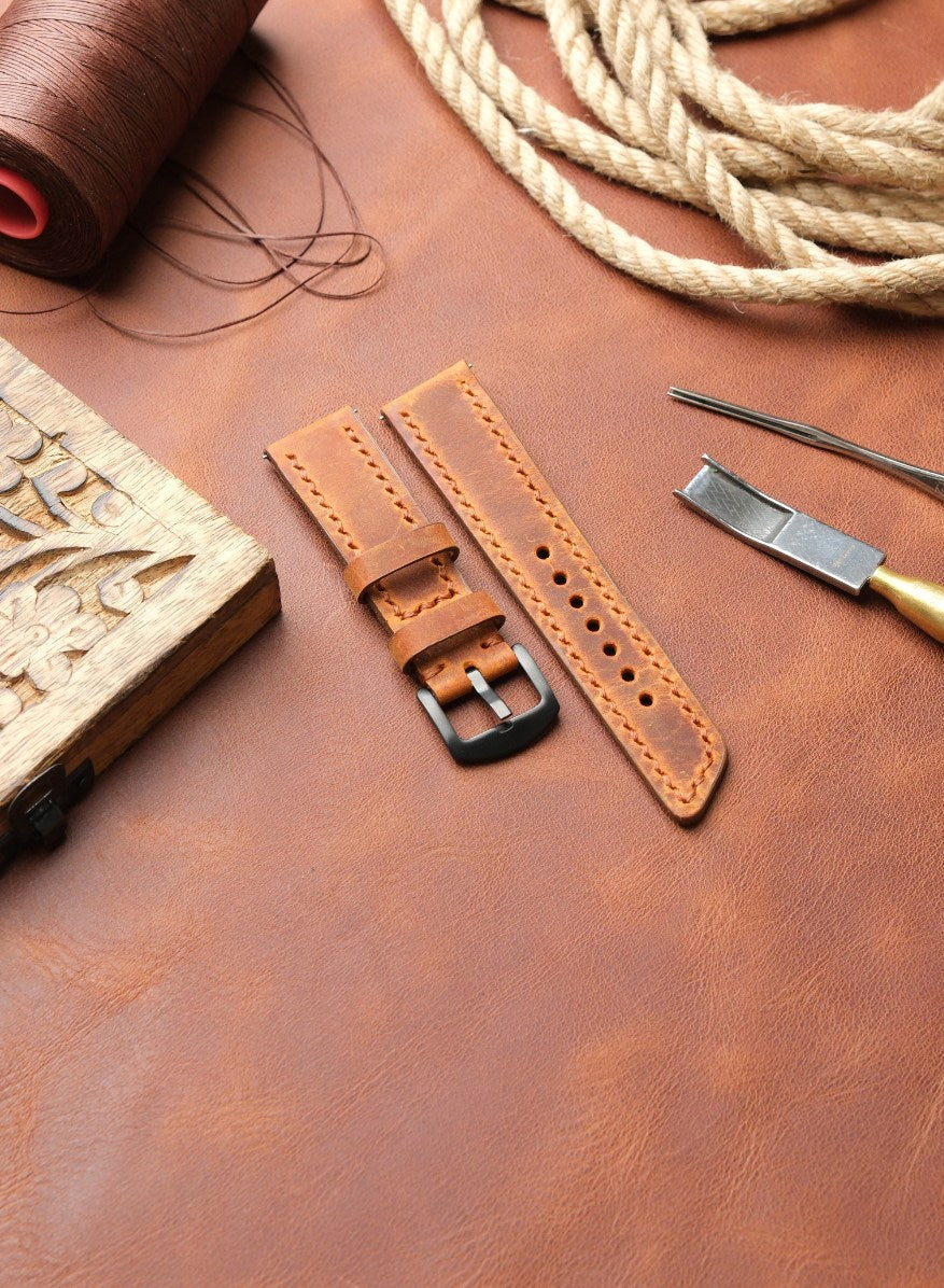 Classic Watch Berdik Leather Strap - Camel