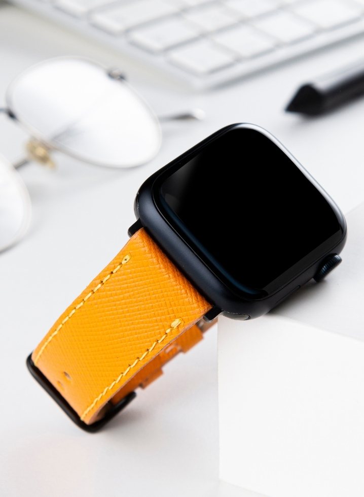 Apple Watch Saffiano Leather Strap - Yellow