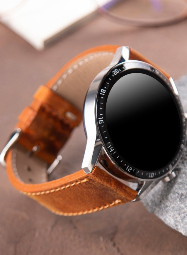 Classic Watch Crazy Leather Strap - Camel