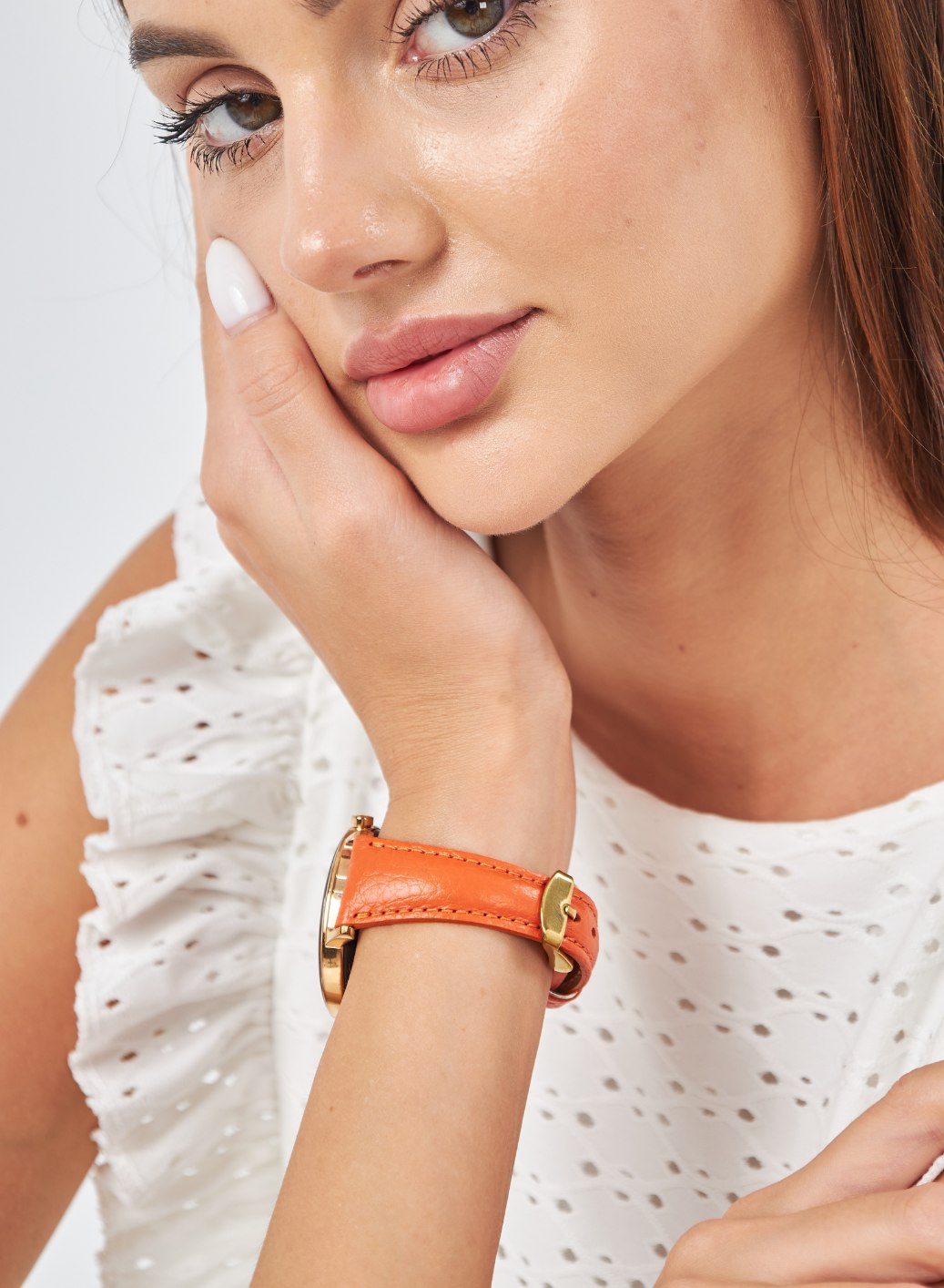 Garmin Watch Pupi Women Leather Strap - Orange