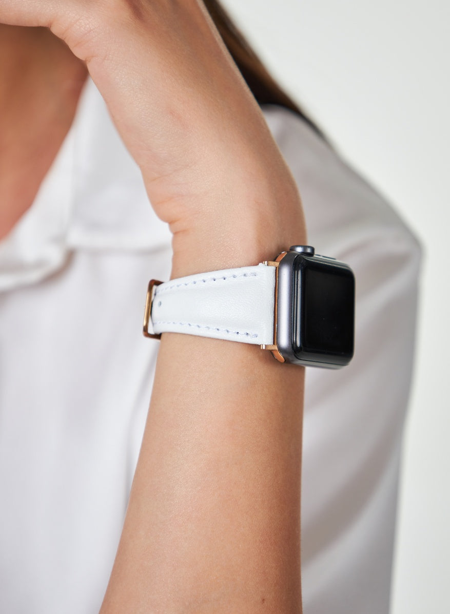 Apple Watch Kamhis Leather Women  Strap - White