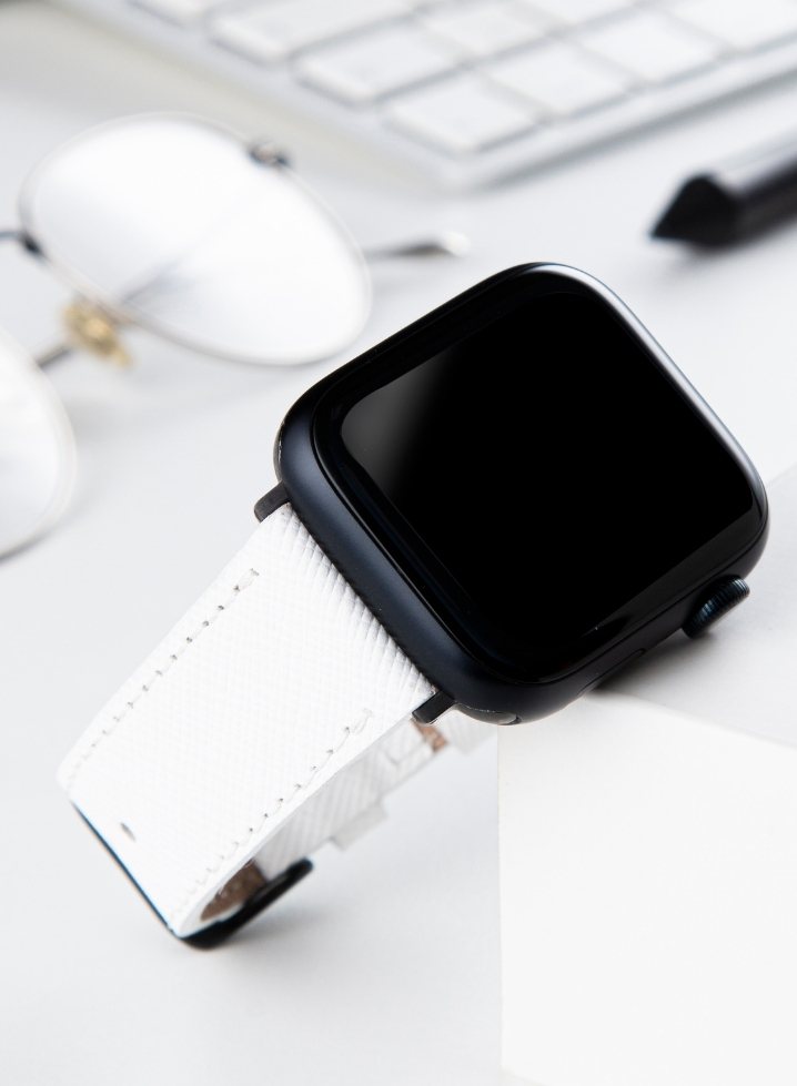Apple Watch Saffiano Leather Strap - White